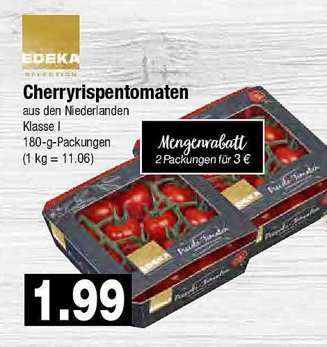 Cherryrispentomaten aus den Niederlanden – Klasse I, 180-g-Packungen