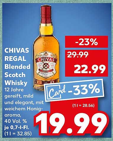 CHIVAS REGAL Blended Scotch Whisky 0,7 l - 12 Jahre gereift