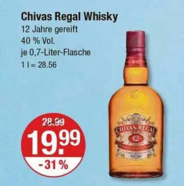 Chivas Regal Whisky 12 Jahre gereift 0,7 Liter