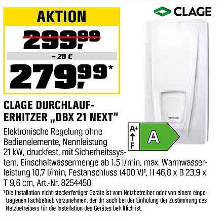 CLAGE Durchlauferhitzer 'DBX 21 NEXT'