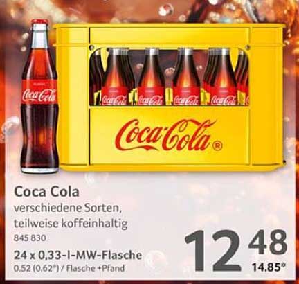 Coca Cola 24 x 0,33 l - Verschiedene Sorten, teilweise koffeinhaltig