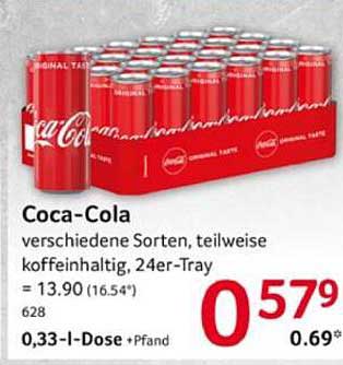 Coca-Cola 24er Tray - verschiedene Sorten, teilweise koffeinhaltig