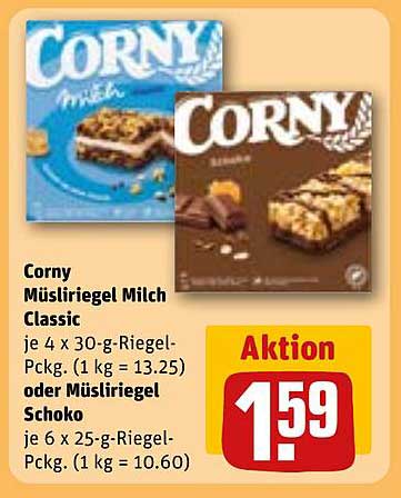 Corny Müsliriegel Milch Classic oder Schoko