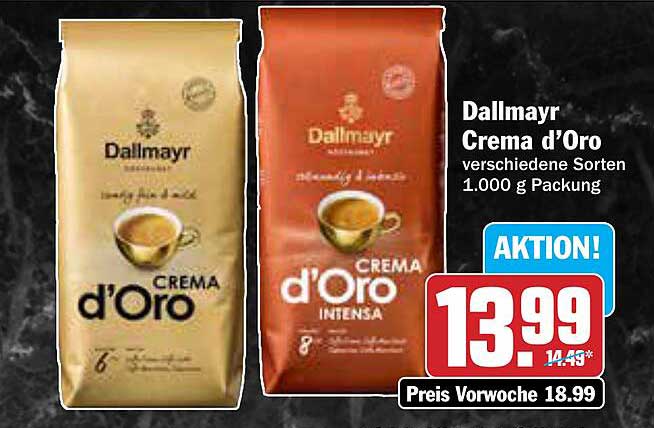 Dallmayr Crema d'Oro verschiedene Sorten 1.000 g Packung