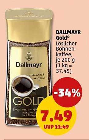 DALLMAYR Gold* Löslicher Bohnenkaffee, je 200 g