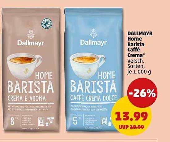 DALLMAYR Home Barista Caffè Crema - Versch. Sorten, je 1.000 g