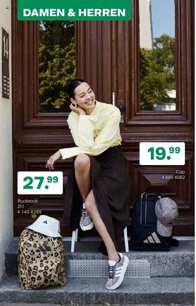 Damen und Herren Caps und Rucksäcke im Angebot