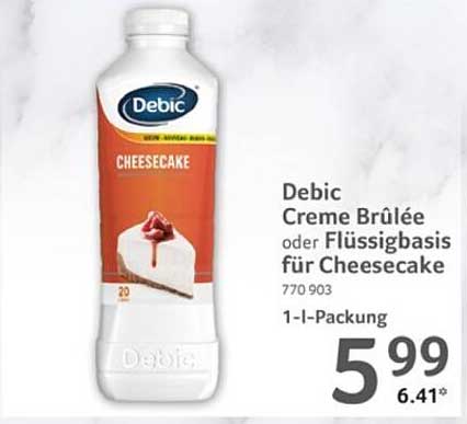 Debic Creme Brûlée oder Flüssigkeitsbasis für Cheesecake 1-l-Packung