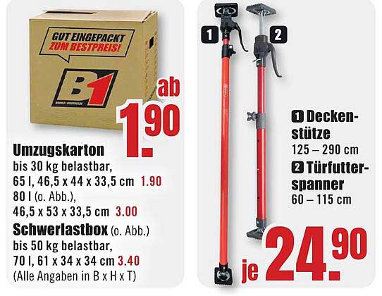 Deckenstütze 125 - 290 cm und Türfutterspanner 60 - 115 cm für jeweils 24,90 €