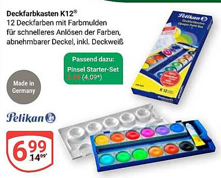 Deckfarbkasten K12® von Pelikan - 12 Deckfarben für kreative Projekte