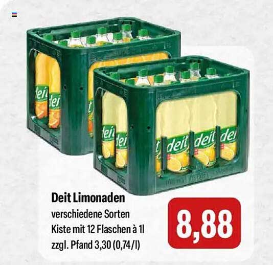 Deit Limonaden verschiedene Sorten Kiste mit 12 Flaschen à 1 l zzgl. Pfand 3,30 (0,74/l)