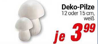 Deko-Pilze 12 oder 15 cm, weiß