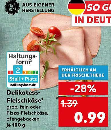 Delikatess-Fleischkäse grob, fein oder Pizza-Fleischkäse