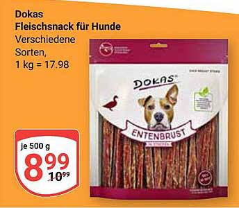 Dokas Fleischsnack für Hunde - Entenbrust