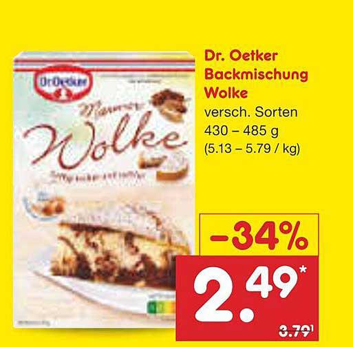 Dr. Oetker Backmischung Wolke - verschiedene Sorten 430 – 485 g