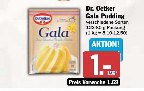 Dr. Oetker Gala Pudding verschiedene Sorten 123-80 g Packung