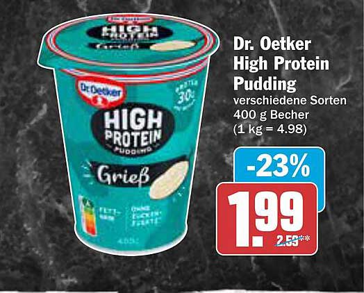 Dr. Oetker High Protein Pudding verschiedene Sorten 400 g Becher