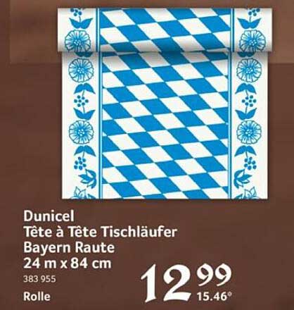 Dunice Tête à Tête Tischläufer Bayern Raute 24 m x 84 cm