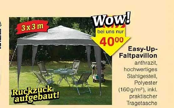 Easy-Up-Faltpavillon 3x3m - anthrazit