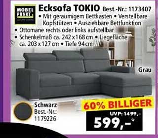 Ecksofa TOKIO mit Bettfunktion und Stauraum - Jetzt zum Bestpreis!
