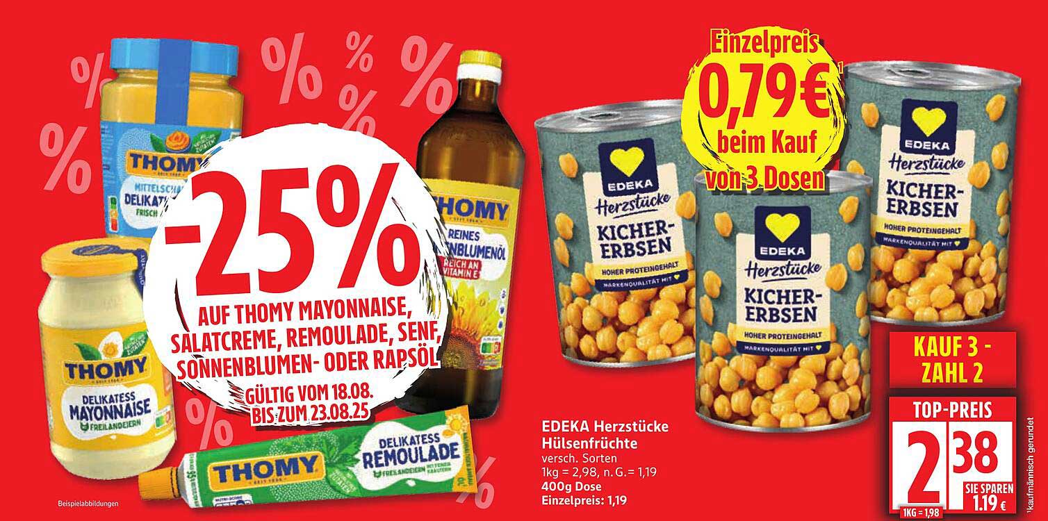 EDEKA Herzstücke Kichererbsen - Kauf 3 - Zahl 2!