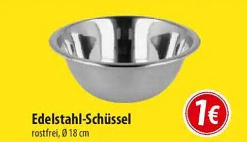 Edelstahl-Schüssel, rostfrei, Ø 18 cm