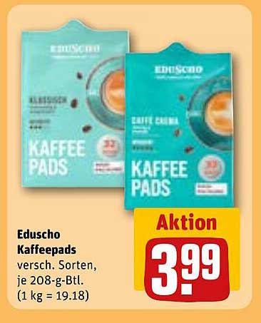 Eduscho Kaffeepads - verschiedene Sorten, je 208-g-Btl.