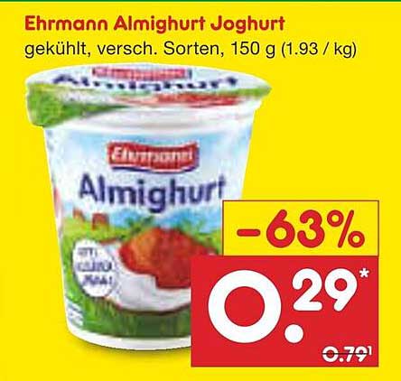 Ehrmann Almighurt Joghurt, gekühlt, verschiedene Sorten, 150 g