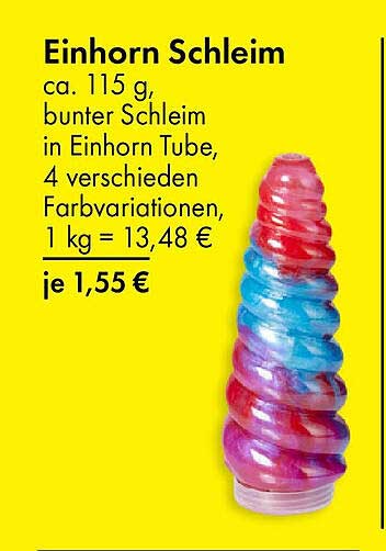 Einhorn Schleim ca. 115 g, bunter Schleim in Einhorn Tube, 4 verschiedenen Farbvariationen