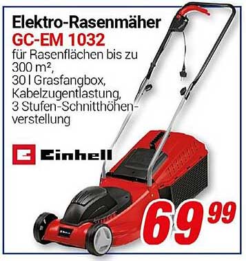 Elektro-Rasenmäher GC-EM 1032 für Rasenflächen bis zu 300 m²