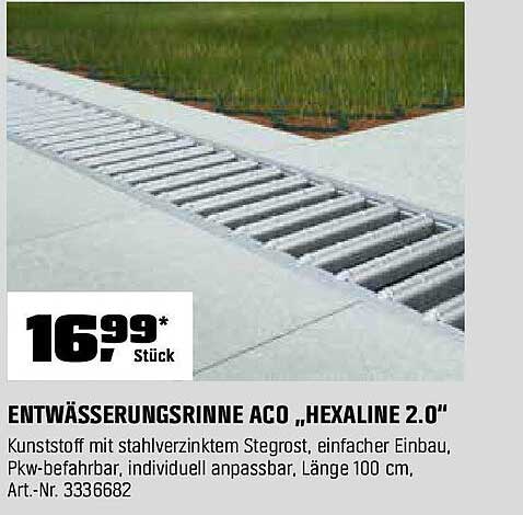 ENTWÄSSERUNGSRINNE ACO „HEXALINE 2.0“