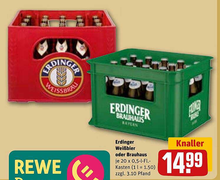 Erdinger Weißbier oder Brauhaus - Kasten (20 x 0,5 l)
