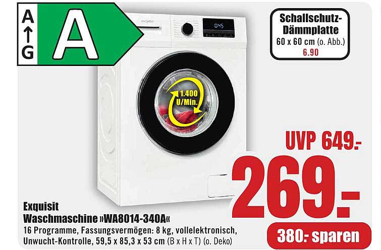 Exquisit Waschmaschine WA8014-340A