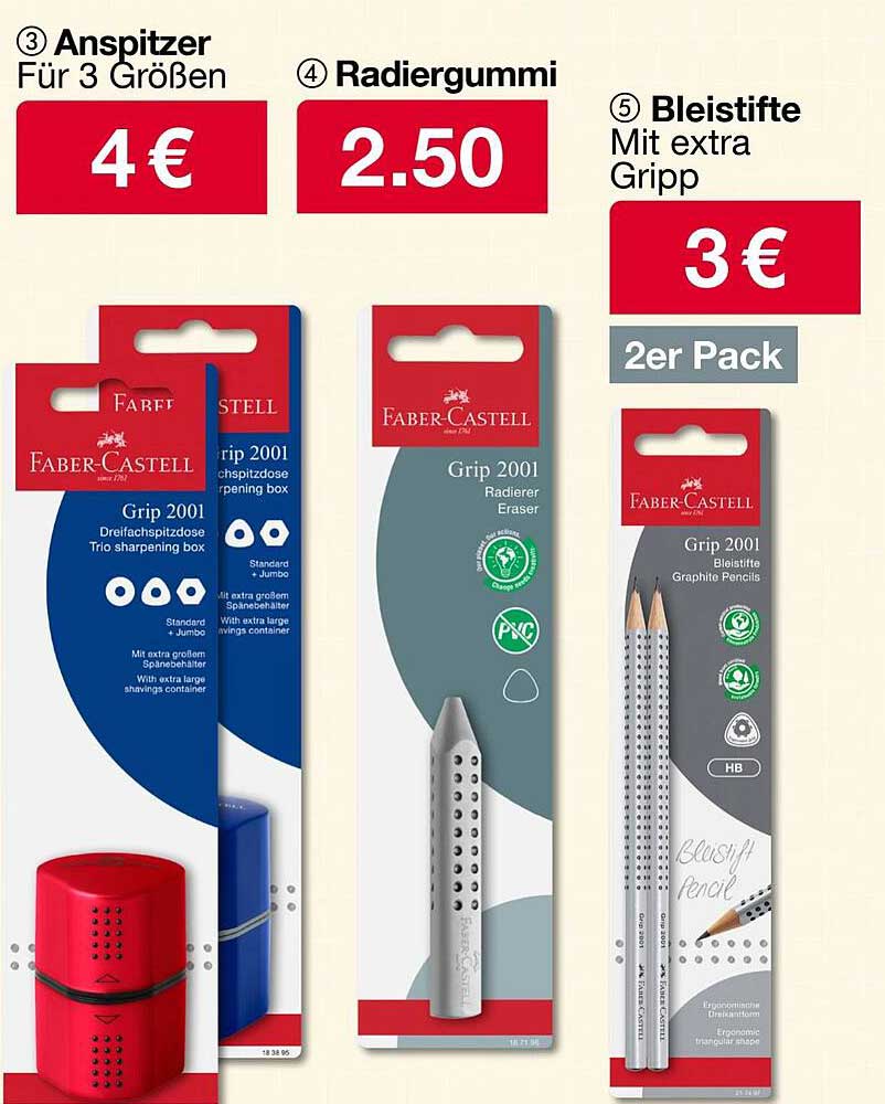Faber-Castell Grip 2001 Bleistifte 2er Pack