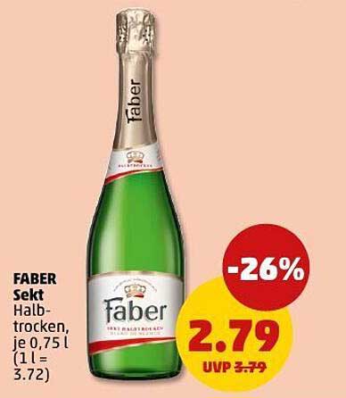 FABER Sekt Halbtrocken, je 0,75 l