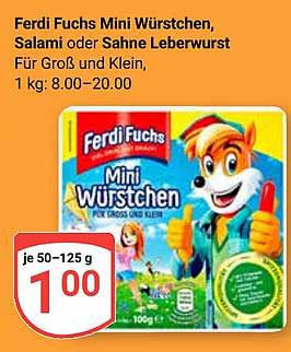 Ferdi Fuchs Mini Würstchen, Salami oder Sahne Leberwurst, je 50–125 g
