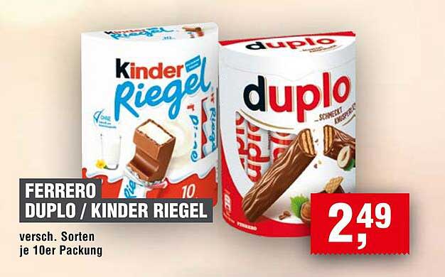 Ferrero Duplo / Kinder Riegel - verschiedene Sorten je 10er Packung