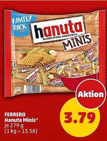 FERRERO Hanuta Minis 279 g - Aktion zum Preis von 3,79 €