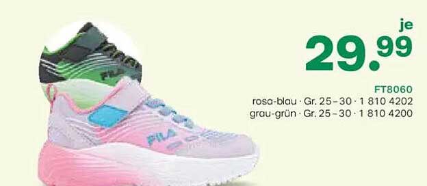 Fila Kinder Sneaker in Rosa-Blau und Grau-Grün für 29,99 €