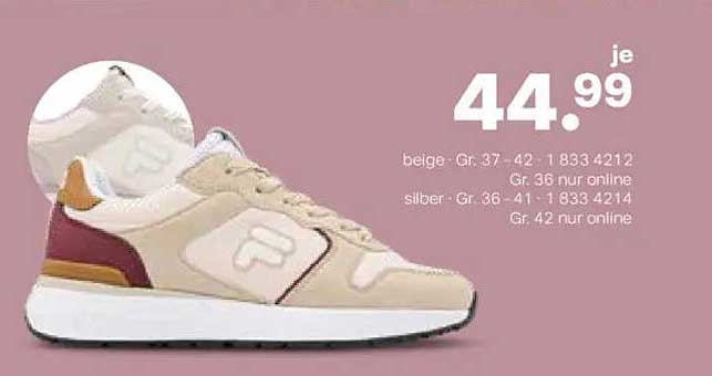 FILA Sneaker in Beige und Silber – nur für kurze Zeit!