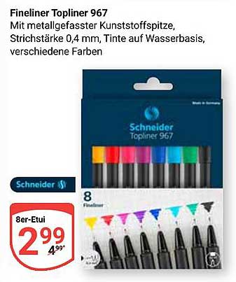 Fineliner Topliner 967 – 8er-Etui