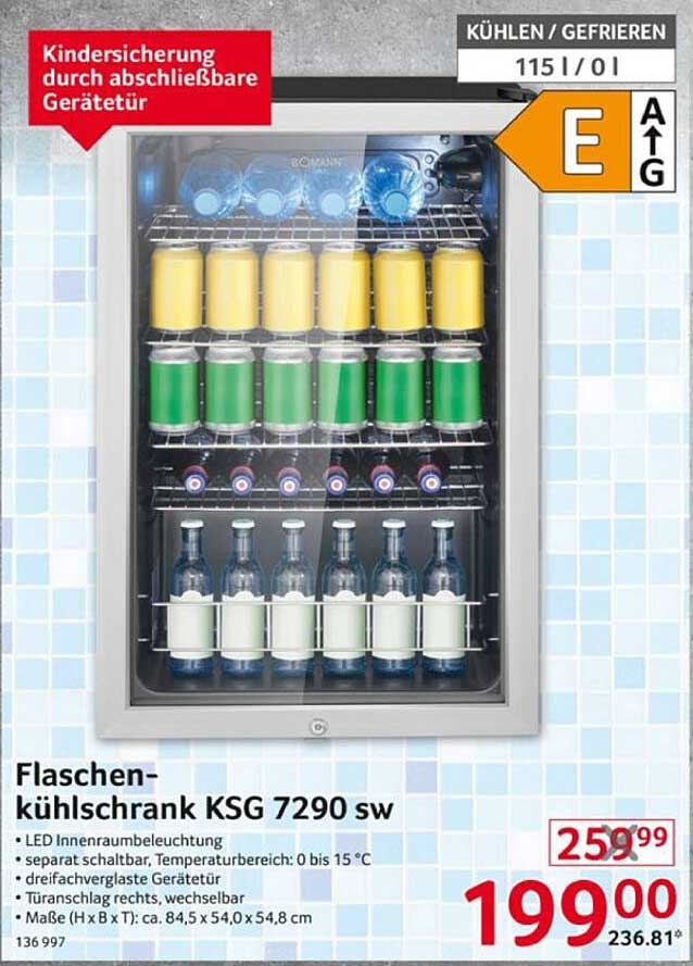 Flaschenkühlschrank KSG 7290 sw