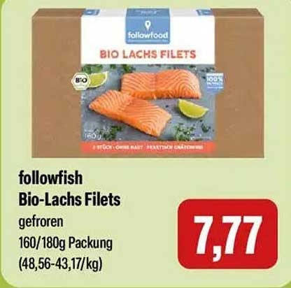 followfish Bio-Lachs Filets gefroren 160/180g Packung
