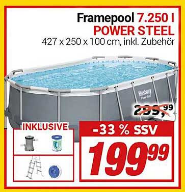 Framepool 7.250 l POWER STEEL - 427 x 250 x 100 cm, inkl. Zubehör