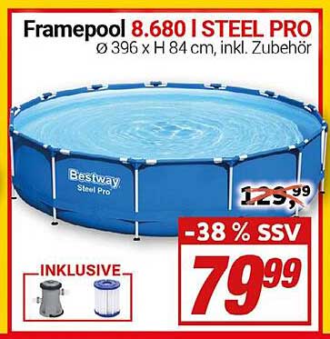 Framepool 8.680 | STEEL PRO Ø 396 x H 84 cm, inkl. Zubehör