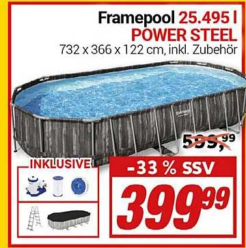 Framepool Power Steel 25.495 l - 732 x 366 x 122 cm, inkl. Zubehör