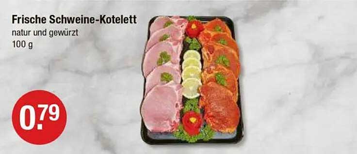 Frische Schweine-Koteletts - natur und gewürzt, 100 g
