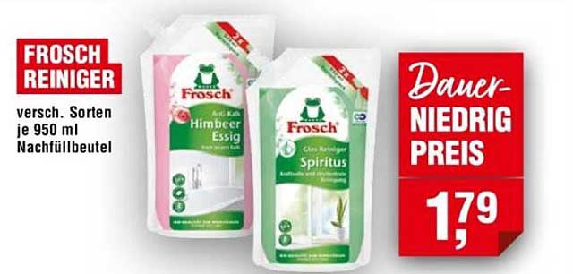 Frosch Reiniger - Himbeer Essig & Spiritus Nachfüllbeutel 950 ml