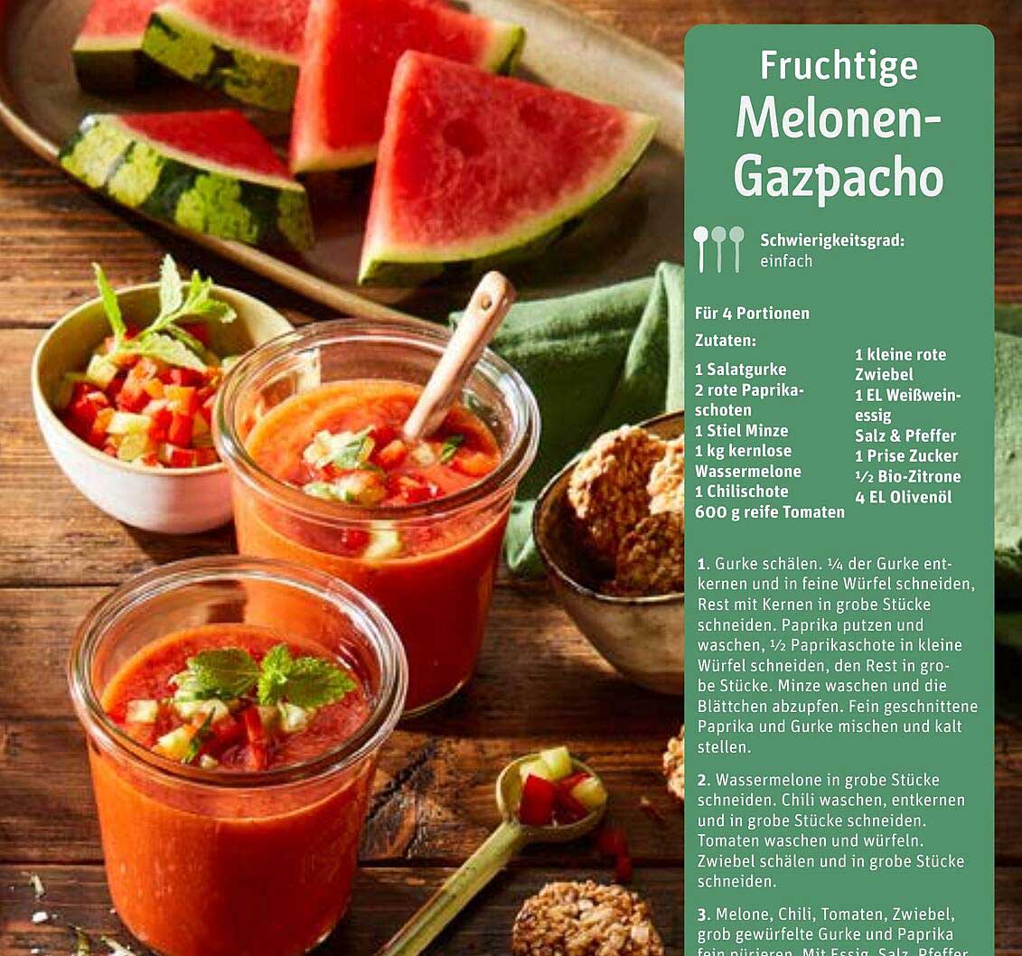 Fruchtige Melonen-Gazpacho