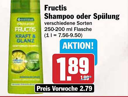Fructis Shampoo oder Spülung verschiedene Sorten 250-200 ml Flasche